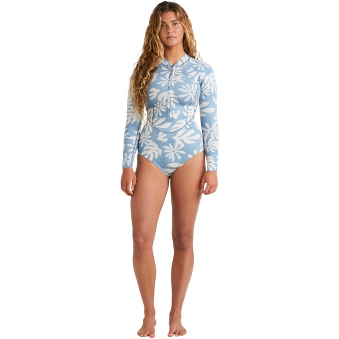 2024 Billabong Mujer Salty Dayz Lite Natural 1mm Manga Larga Traje De Primavera ABJW400128 - Blue Shadow